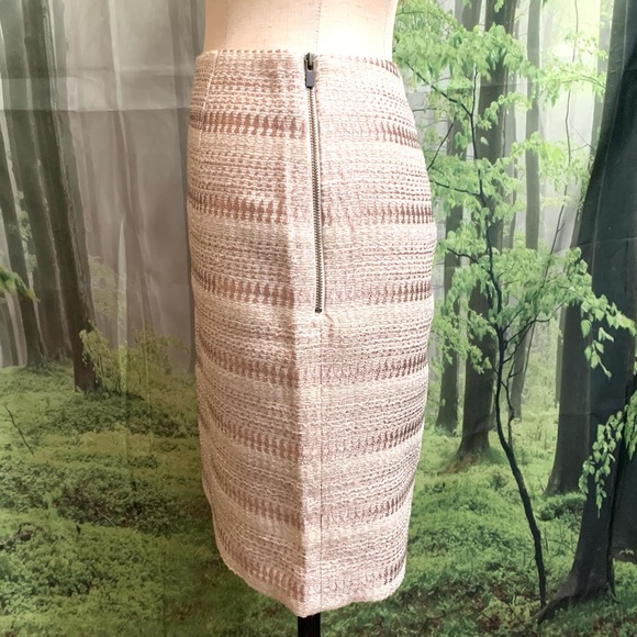 NWT Banana Republic Heritage Collection rose gold/cream tweed textured skirt- 8 - Picture 5 of 12